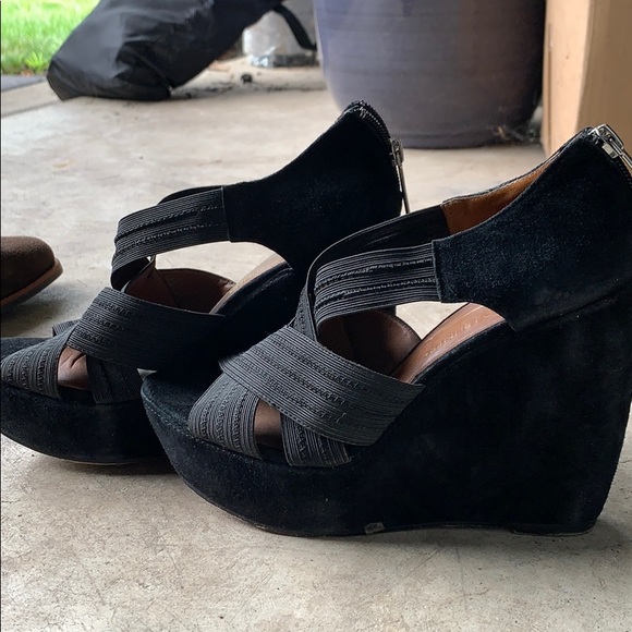 Donald Pliner Strappy Suede Wedges - Picture 2 of 6
